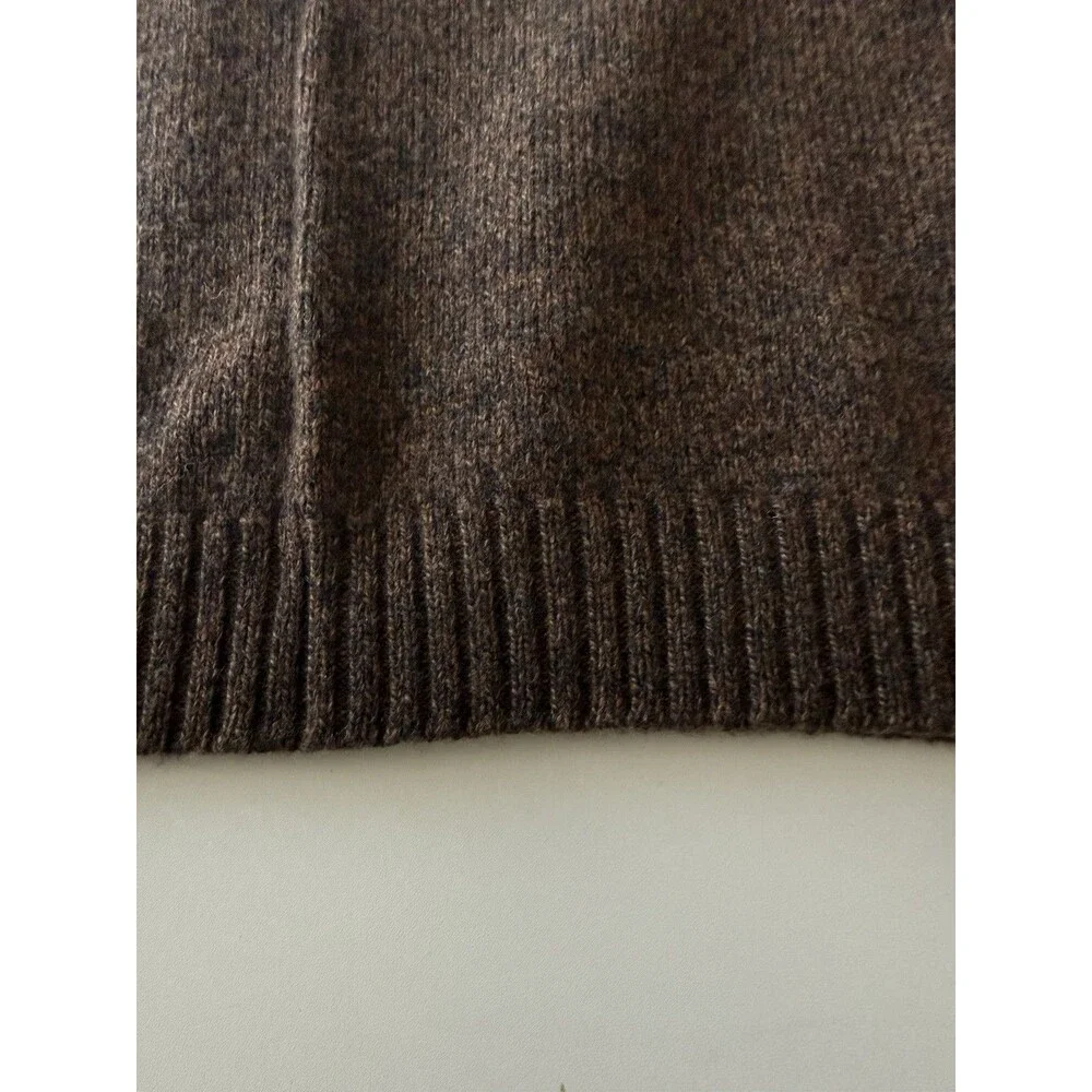 Eddie Bauer Sweater Mens XL 100% Merino Wool 1/4 Zip Mock Neck Knit Brown - Picture 11 of 13